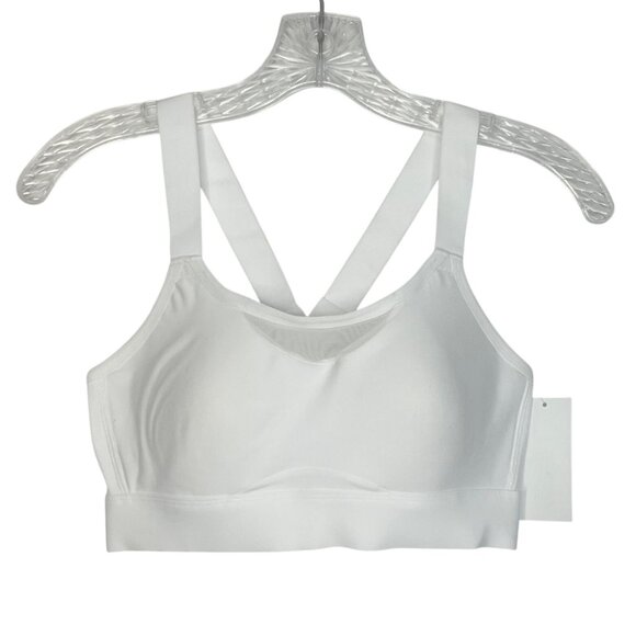 Avia Sports Bra Cross Back Padded White Size Small New - Picture 1 of 8